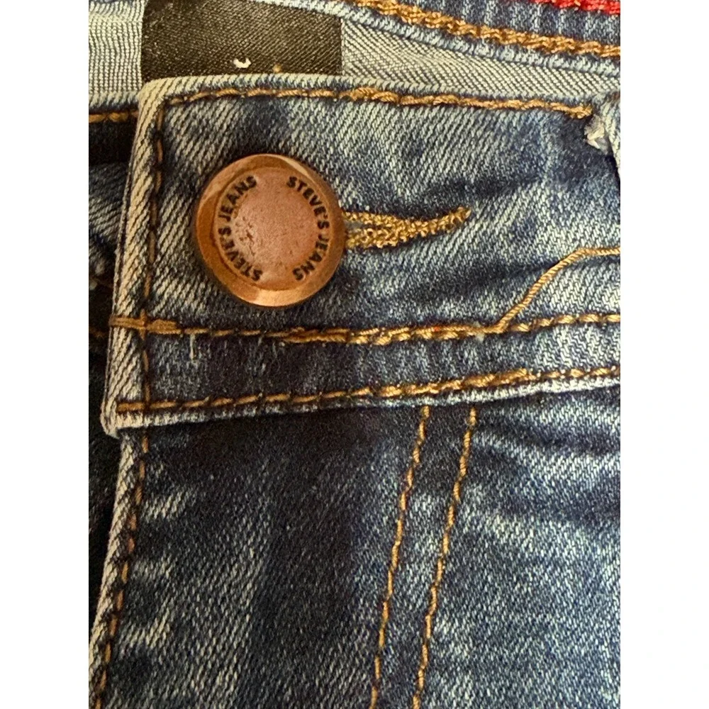 Steve's Jeans Distressed Slim Denim Women 28/30 Blue Ripped Casual Pants Grunge